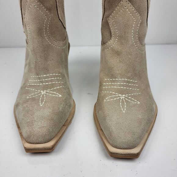 Dolce Vita Samare Western Cowgirl Light Beige Suede Tall Boots Size 5 - Picture 7 of 16